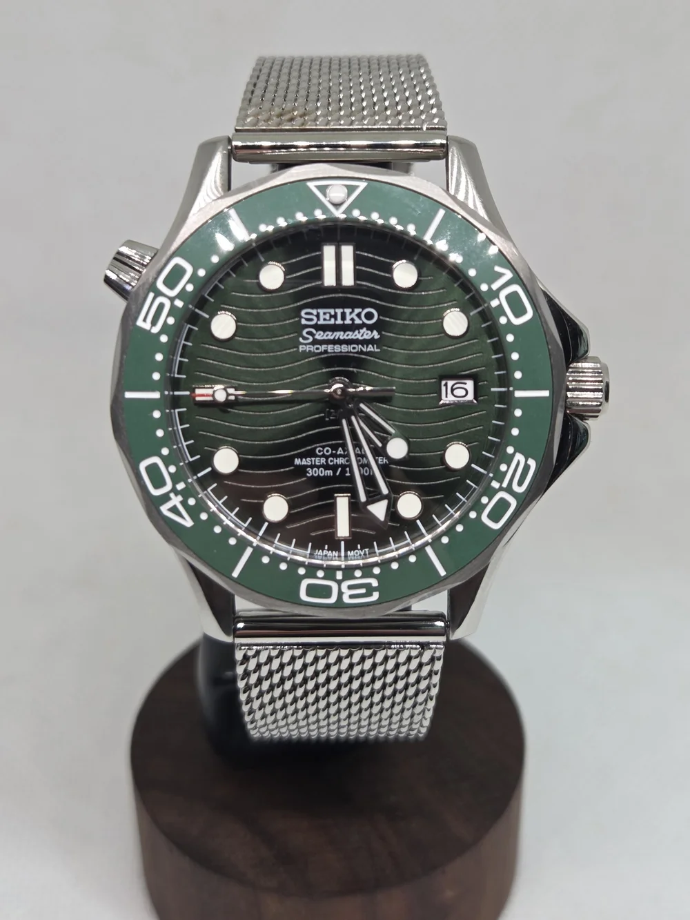 Custom 41mm Automatic Seiko Mod Watch Dark Green Seamaster NH35